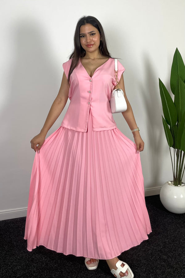 INESS Clasi Ensemble Gilet et jupe plissée