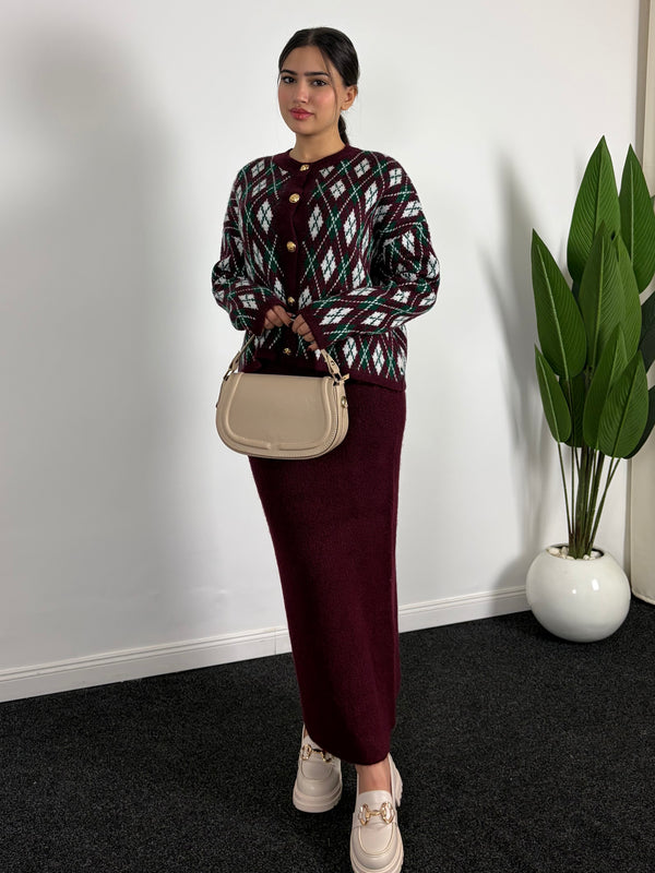 Set Prestige – Cardigan Classique & Jupe Maxi