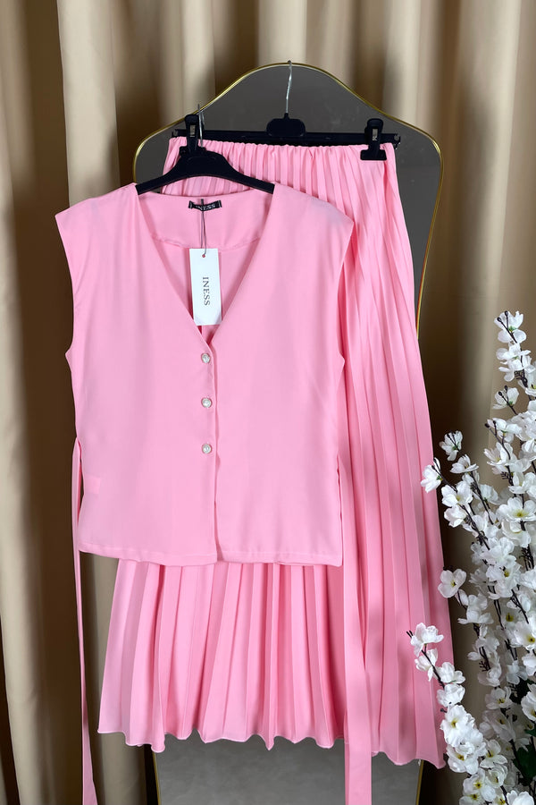 INESS Clasi Ensemble Gilet et jupe plissée