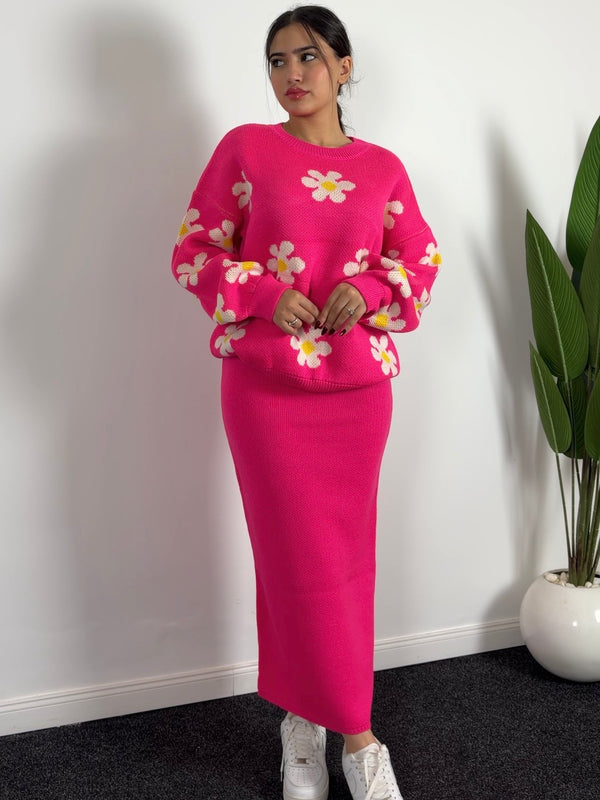 Set Daisy – Ensemble Maille à Fleurs Chic