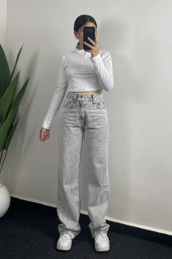 jean droit GRIS