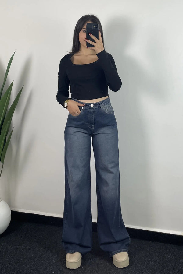 Jeans décontractés ample à coupe évasée